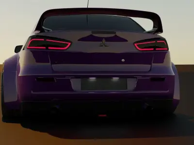 Mitsubishi Lancer Evo X Low-poly 3D model