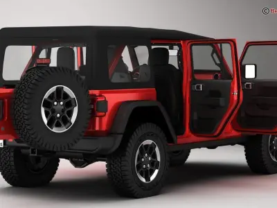 Jeep Wrangler Rubicon 4 Door 2018 3D model