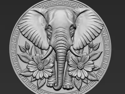 Elephant Pendant A32 3D print model