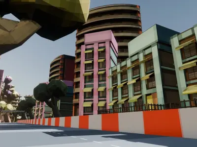 Low Poly Racing Track Low-poly 3D model