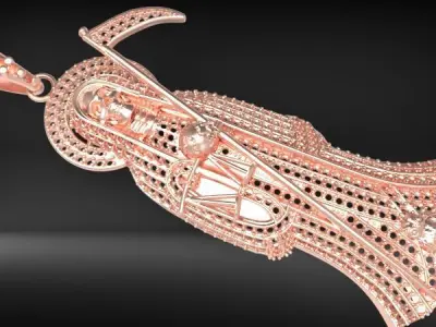 Santa Muerte Holy Death Grim Reaper Necklace Pendant Jewelry 3D print model