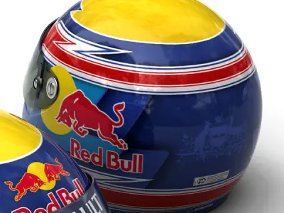 Helmet F1 2011 Mark Webber 3D model