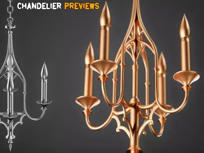 10 Ornamental Chandelier Base Mesh    Vol 48 Low-poly 3D model
