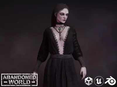 Pagan Witch Low-poly 3D model