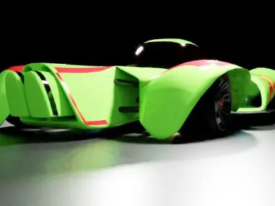 Formula X futuristic race car 3D model