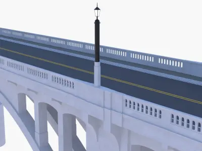 Concrete and steel bridge PBR 3D Model Collection