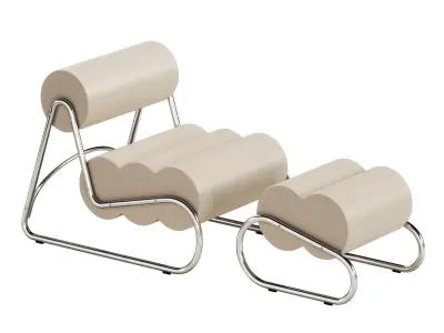 Fave Chair And Footstool By NORR11 3D model