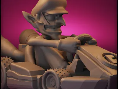 Waluigi Mario Kart - Waluigi for Monopoly Gamer 3D print model
