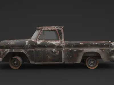 Old Pickup Rusty 3D model