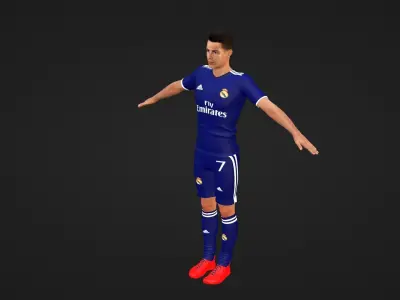 Cristiano Ronaldo - Real Madrid Low-poly 3D model