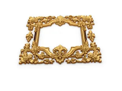 Plaster decorative frame ornament 14 3D model