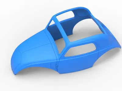 Shell of Vintage front engine dragster Version 5 Scale 1 to 25 3D print model