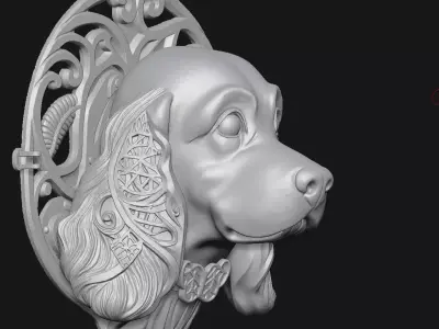 dog sculpture 3D print model get