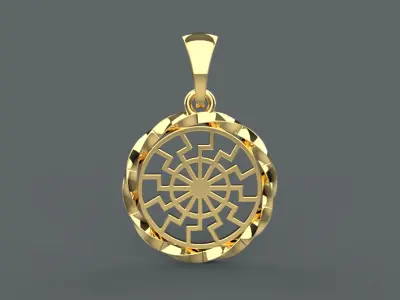 black sun pendant  3D print model