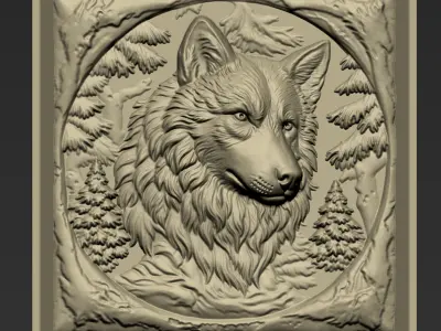 Wolf Head A82 3D print model