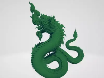 Phayanakh serpent Naga animals in Thai literature 3D print model