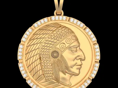 Indian pendant  gold printable jewelry 3D print model