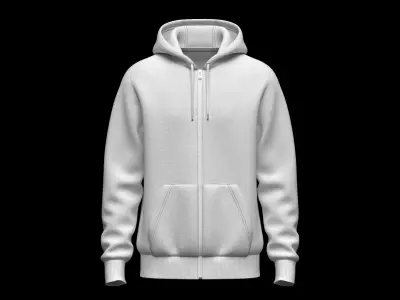 Mens Front Zip Hoodie  3D model