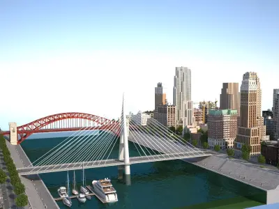 River City Low-poly 3D model