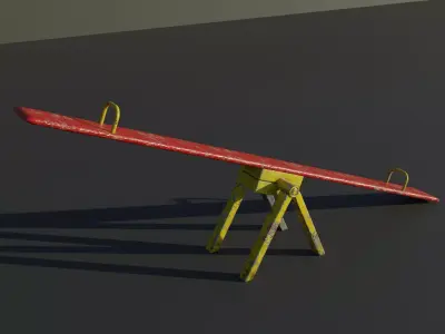 3D model of a Seesaw Low-poly 3D model