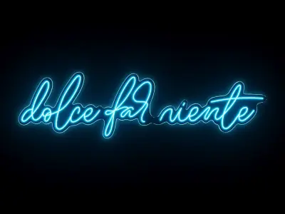 Dolce Far Niente Neon Sign 3D model