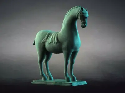 Carving Horse And Marble Stone Horse   3D model