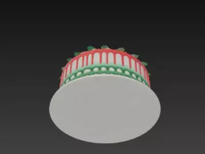 3D Holiday Cake with Christmas Decoration 3D print model