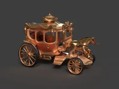 Chinese ancient carriage figure  Low-poly 3D model get