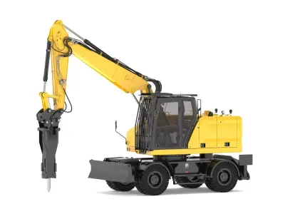 Wheel Excavator Generic 3D model