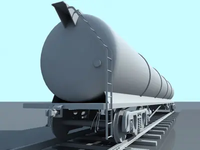 Detailed No Texture Tanker Car 3D model