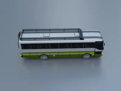 Simple Bus - LowPoly - Game-ready - mobile game Low-poly 3D model