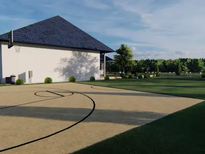 BACKYARD DESIGN OF MODERN HOUSE 3D model