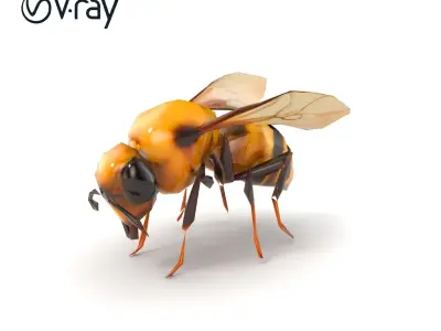 Dwarf Bee Intricate Detail Model Pack Low-poly 3D model