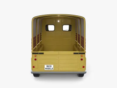 Generic 40s Van Pick Up with interior v1 3D model