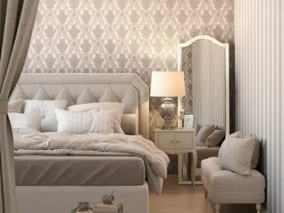 Regal Silver Taupe Damask Wallpaper Texture