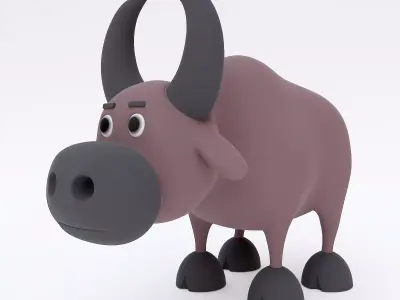 Buffalo animal cartoon 3d model  3D model