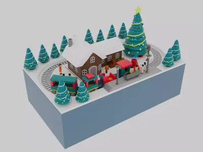Christmas Train Pack 3D model