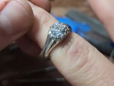 7mm round stone heavy style ring 3D model