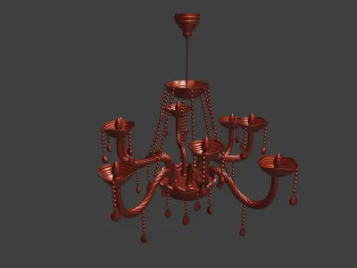 Chandelier with Kazakh ornament 3D model