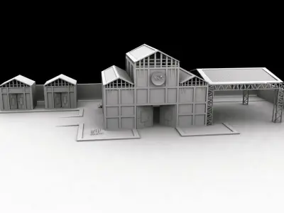 hangars building set 3D print model