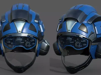 Helmet scifi pilot fantasy human protection soldier combat  Low-poly 3D model