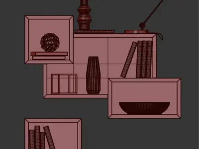 Wall Bookcase 3D model