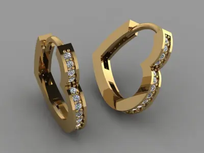 Heart Earrings 3D print model