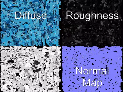 Crystal Blue Speedster model pack Low-poly 3D model