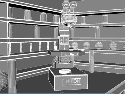 PBR Microscope Asset Perfect for Medical Laboratory  Free low-poly 3D model