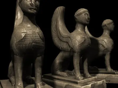 Statues Pack  Low-poly 3D model