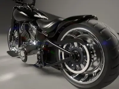 Big Custom Motorcyle Low-poly 3D model