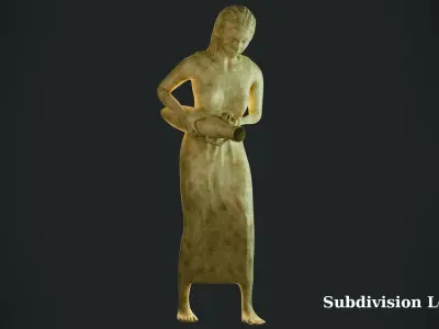 Female Statue Low-poly 3D model