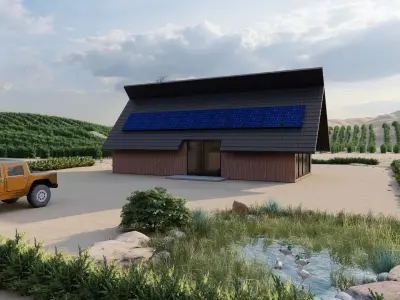 Forest villa-Casa Scene-Modern Villa Low-poly 3D model