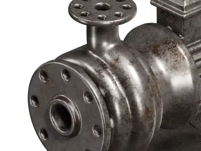 Rusty Industrial Water Pump 3D model